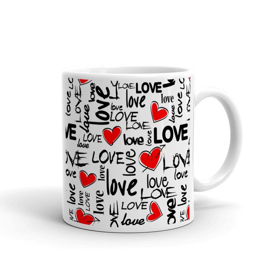 Love Yazı Desenli Kupa Bardak