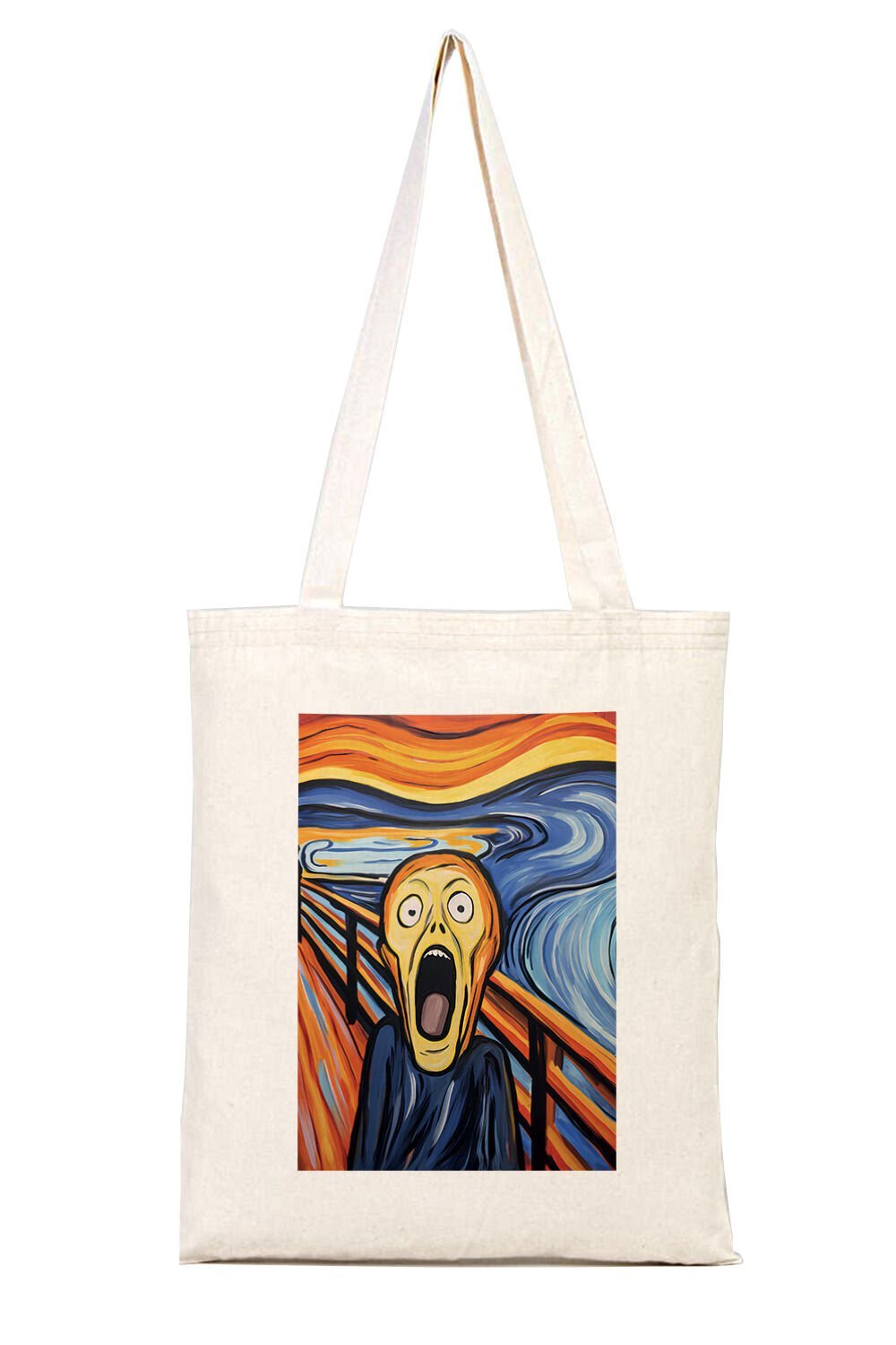 Munch Çığlık İllustrasyon Bez Omuz Çantası