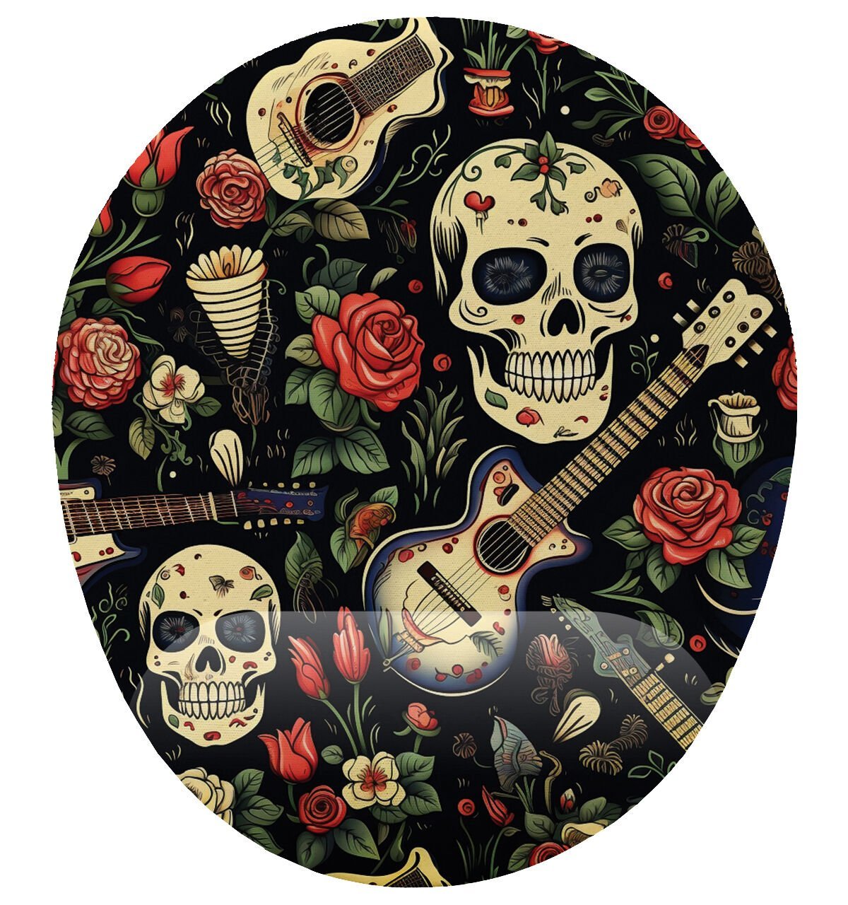 Gitar ve Kurukafa Bilek Destekli Mouse Pad