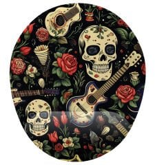 Gitar ve Kurukafa Bilek Destekli Mouse Pad